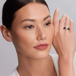 Ceramic Diamond Stacking Ring