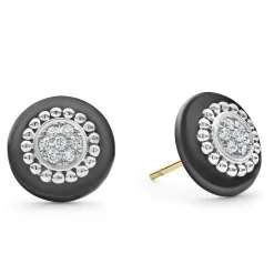 Ceramic Diamond Stud Earrings