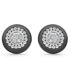 Ceramic Diamond Stud Earrings