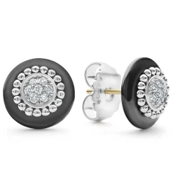 Ceramic Diamond Stud Earrings