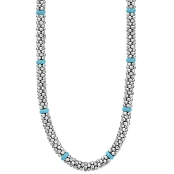 Ceramic Single Bead Station Caviar Necklace