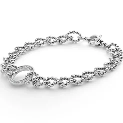 Circle Diamond Link Bracelet