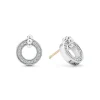 Circle Diamond Stud Earrings