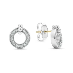 Circle Diamond Stud Earrings