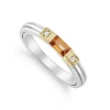 Citrine and Diamond Stacking Ring