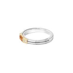 Citrine and Diamond Stacking Ring
