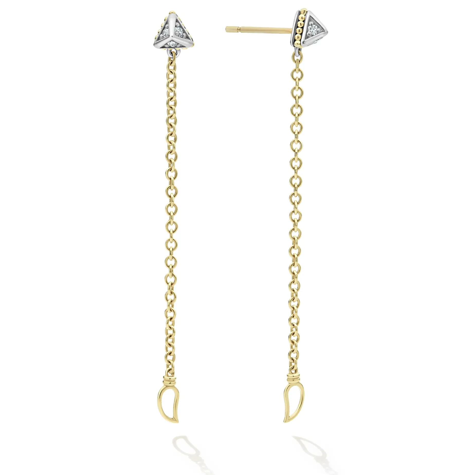 Convertible Chain Diamond Stud Earrings