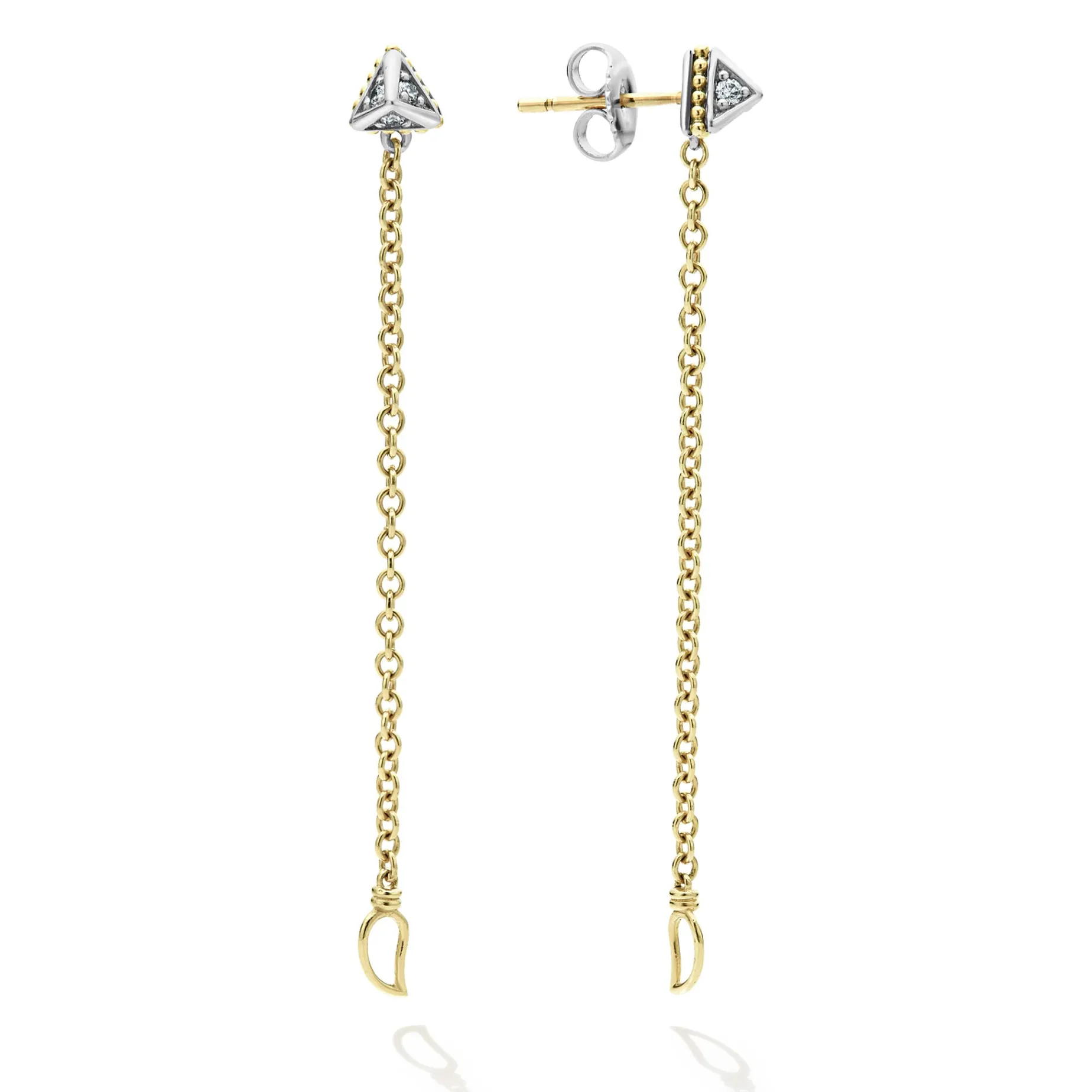 Convertible Chain Diamond Stud Earrings