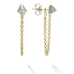 Convertible Chain Diamond Stud Earrings