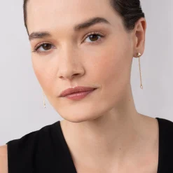 Convertible Chain Diamond Stud Earrings