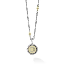 D Initial Diamond Charm Necklace