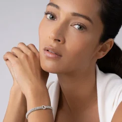 Diamond Circle Caviar Bracelet | 6mm