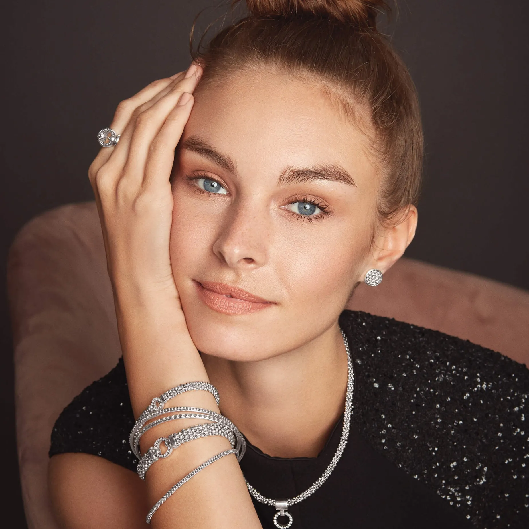 Diamond Circle Caviar Bracelet | 6mm