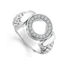 Diamond Circle Caviar Ring