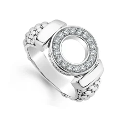 Diamond Circle Caviar Ring