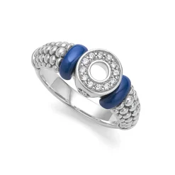 Diamond Circle Caviar Ring