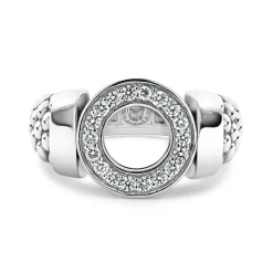 Diamond Circle Caviar Ring