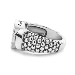 Diamond Circle Caviar Ring