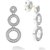 Diamond Circle Drop Earrings
