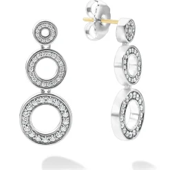 Diamond Circle Drop Earrings