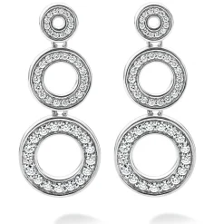 Diamond Circle Drop Earrings