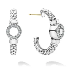 Diamond Circle Half Hoop Earrings