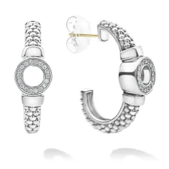Diamond Circle Half Hoop Earrings