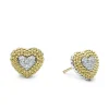 Diamond Heart Stud Earrings
