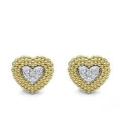 Diamond Heart Stud Earrings