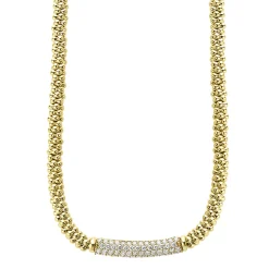 Diamond Long Station Caviar Necklace