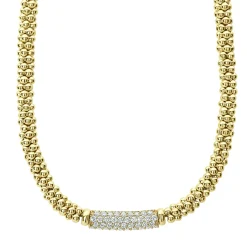 Diamond Medium Station Caviar Necklace
