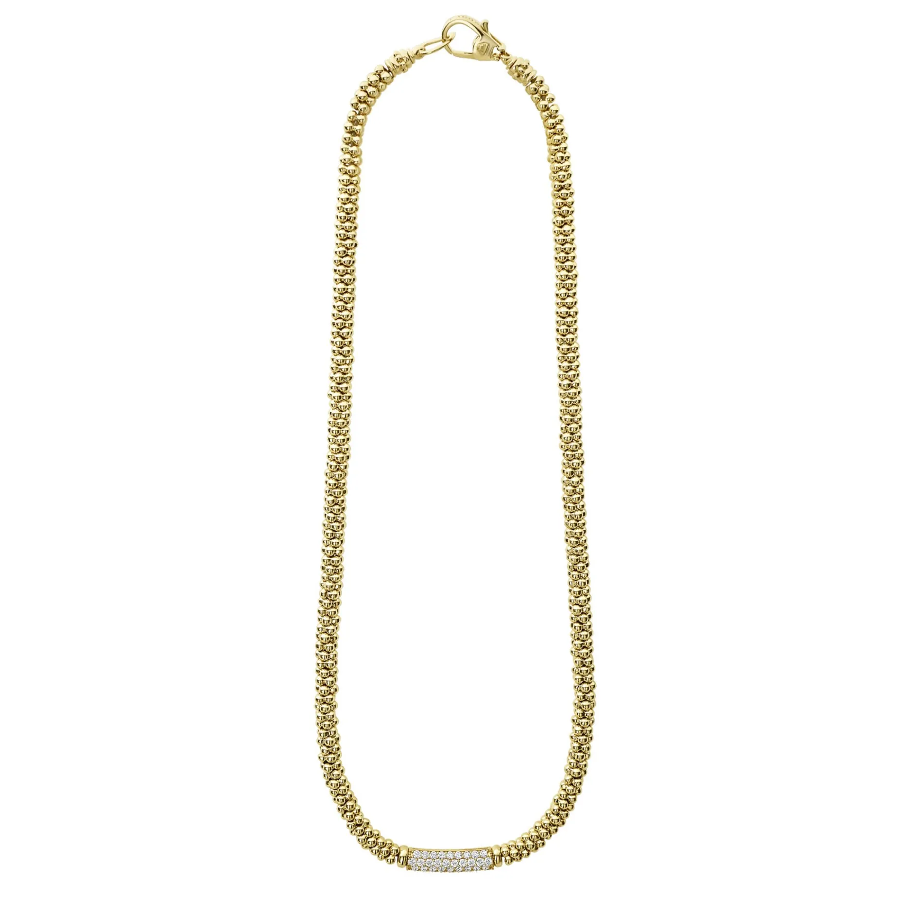 Diamond Medium Station Caviar Necklace
