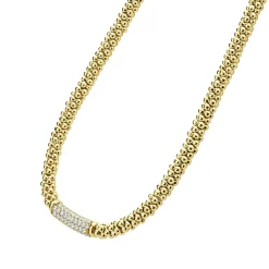 Diamond Medium Station Caviar Necklace