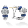 Diamond Oval Ceramic Hoop Earrings