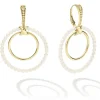 Double Circle 18K Gold Earring Set