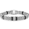 Double Station Diamond Caviar Bracelet | 9mm