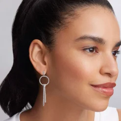 Double Station Linear Drop Earrings