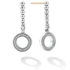 Drop Circle Diamond Earrings