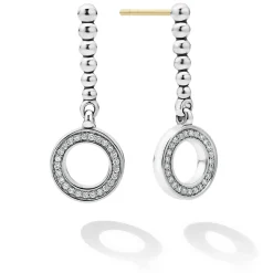 Drop Circle Diamond Earrings