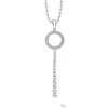 Drop Circle Diamond Pendant Necklace