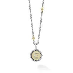 E Initial Diamond Charm Necklace