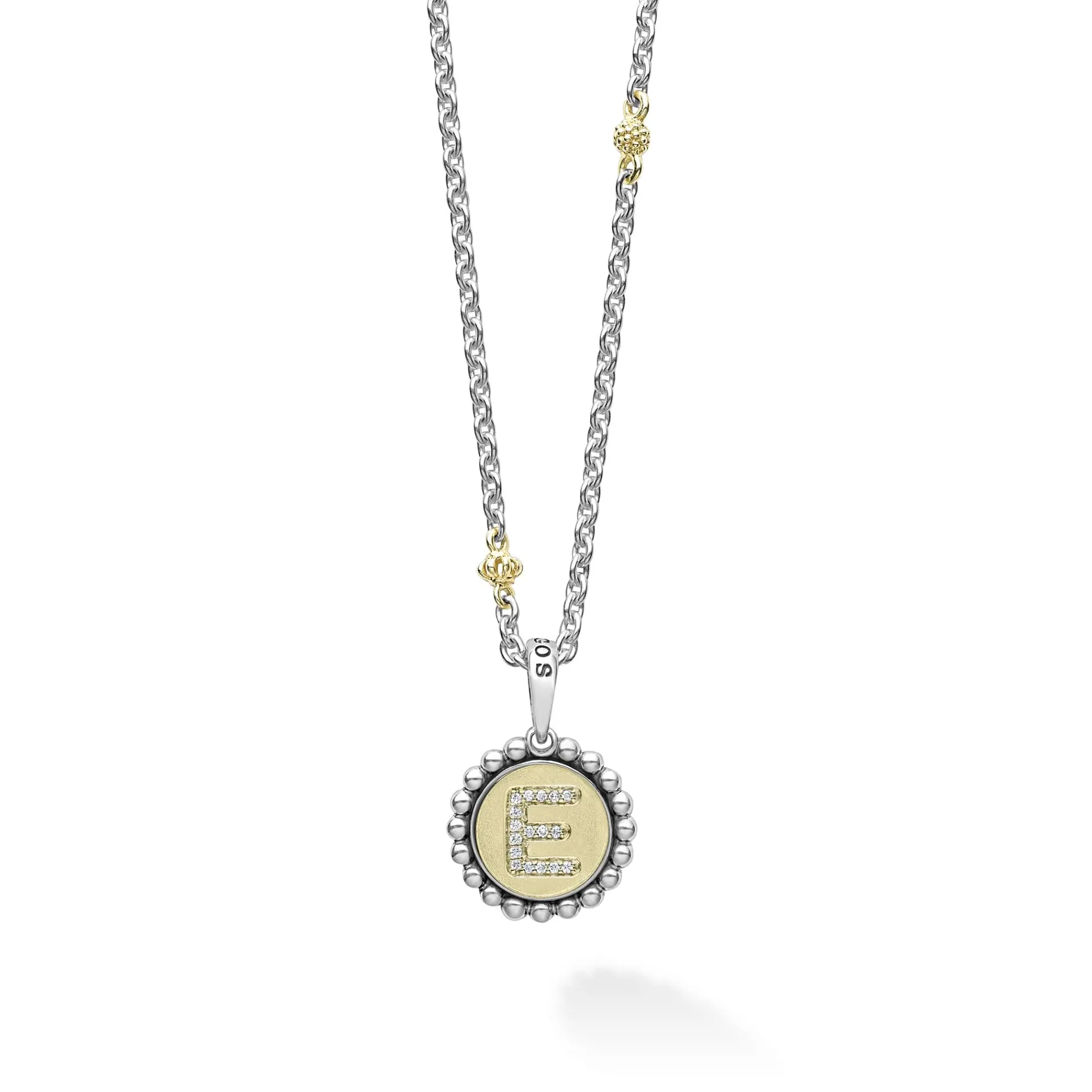 E Initial Diamond Charm Necklace