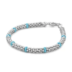 Eight Ceramic Station Beaded Bracelet | 5mm
