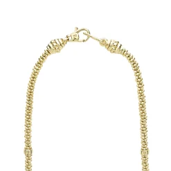 Eight Gold Station Diamond Caviar Necklace | 3mm