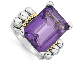 Extra Large Emerald-Cut Amethyst Ring