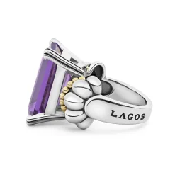 Extra Large Emerald-Cut Amethyst Ring