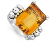 Extra Large Emerald-Cut Citrine Ring