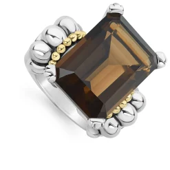 Extra Large Emerald-Cut Smokey Quartz Ring