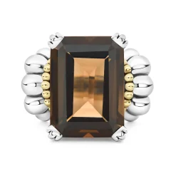 Extra Large Emerald-Cut Smokey Quartz Ring