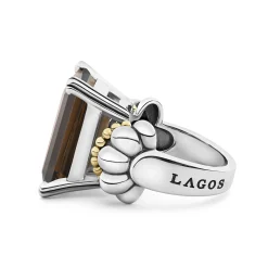Extra Large Emerald-Cut Smokey Quartz Ring